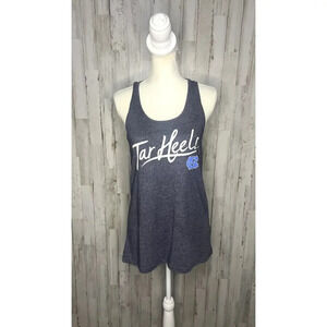 NWT North Carolina Tar Heels Women's Heather Navy Open‎ Back Scoop Neck Tank Top